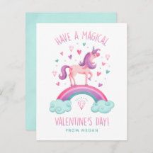 Unicorn Valentijnsdag Wenskaart