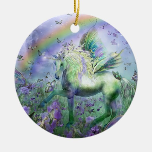 Unicorn van de Butterflies Holiday Ornament (Voorkant)