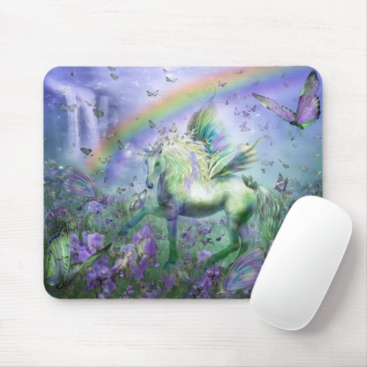 Unicorn van de Butterflies Mousepad Muismat (Met muis)