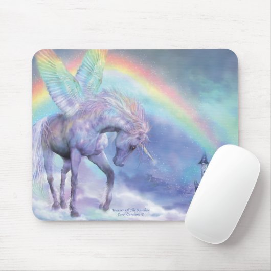 Unicorn van de regenboogmousepad muismat (Met muis)
