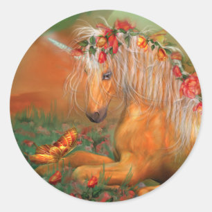 Unicorn van de Rozen Art Sticker