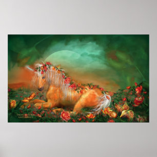 Unicorn van de Rozen Kunst Poster/Druk Poster