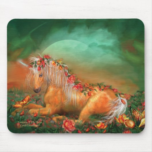 Unicorn van de Rozen Mousepad Muismat (Voorkant)