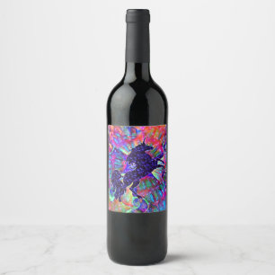 UNICORN VAN DE UNIVERSE multicolored Wijn Etiket