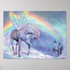Unicorn van het regenboogkunstwerk Poster/afdruk Poster