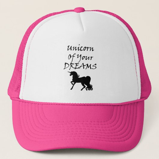 Unicorn van je dromen (zwart) trucker pet (Voorkant)