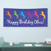 Unicorn verjaardag met confetti spandoek (Beurs)