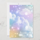 unicorn - verjaardag uitnodigingen roze en paars (Achterkant)