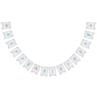 Unicorn verjaardagsbanner vlaggetjes