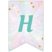 Unicorn verjaardagsbanner vlaggetjes (Tweede vlag)