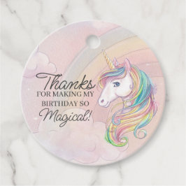 Unicorn verjaardagsfeest bedankjes labels