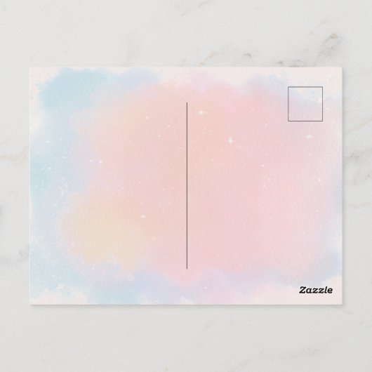 Unicorn verjaardagsfeest bedankt briefkaart (Achterkant)