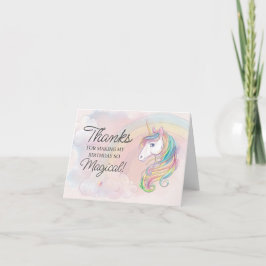 Unicorn verjaardagsfeest bedankt je kaarten