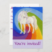 Unicorn verjaardagsfeest kaart (Voorkant / Achterkant)