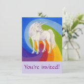 Unicorn verjaardagsfeest kaart (Staand voorkant)