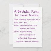 Unicorn verjaardagsfeest kaart (Achterkant)