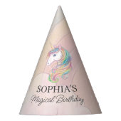 Unicorn verjaardagsfeest pet feesthoedjes (Voorkant)