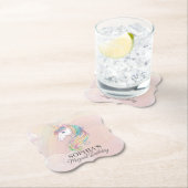 Unicorn verjaardagsfeest regenboogpartij decor kartonnen onderzetters (Insitu)