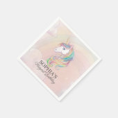 Unicorn verjaardagsfeest regenboogpartij decor servet (Hoek)