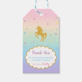 Unicorn Verjaardagsfeestgunst Dank u Cadeau Label Cadeaulabel