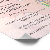 Unicorn verjaardagsfeestje, capsulebord poster (Hoek)