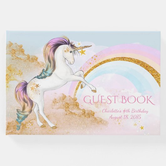 Unicorn verjaardagsfeestje gastenboek (Voorkant)