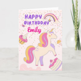 Unicorn verjaardagskaart bedankkaart