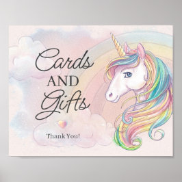 Unicorn verjaardagskaarten en cadeaubonnen poster