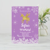 unicorn verjaardagsuitnodiging kaart (Staand voorkant)