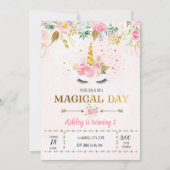 Unicorn verjaardagsuitnodiging kaart (Voorkant)