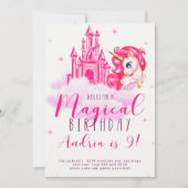 unicorn verjaardagsuitnodiging kaart (Voorkant)