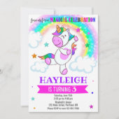 Unicorn verjaardagsuitnodiging kaart (Voorkant)
