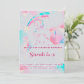 unicorn verjaardagsuitnodiging kaart (Staand voorkant)