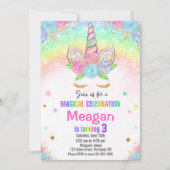 Unicorn verjaardagsuitnodiging Magical unicorn nod Kaart (Voorkant)