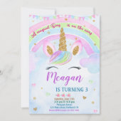 Unicorn verjaardagsuitnodiging Magical unicorn nod Kaart (Voorkant)