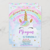 Unicorn verjaardagsuitnodiging Magical unicorn nod Kaart (Voorkant / Achterkant)
