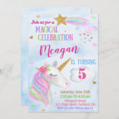Unicorn verjaardagsuitnodiging Magical unicorn par Kaart (Voorkant / Achterkant)