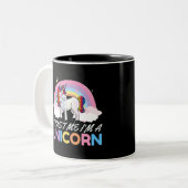 Unicorn vertrouwt me dat ik Unicorn ben Tweekleurige Koffiemok (Voorkant links)