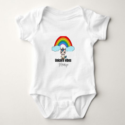 Unicorn Vibes Magic baby bodysuit #babybodysuit#ba (Voorkant)