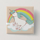 Unicorn Vierkante Button 5,1 Cm (Voorkant)