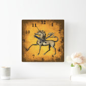 Unicorn Vierkante Klok (Huis)