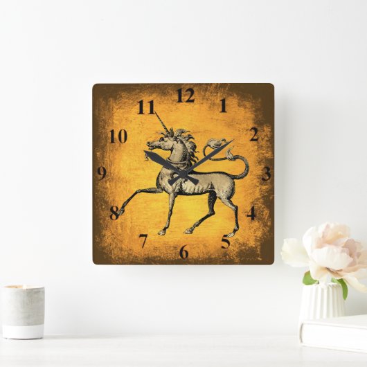 Unicorn Vierkante Klok (Huis)