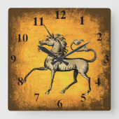  Unicorn Vierkante Klok (Voorkant)