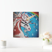 Unicorn Vierkante Klok (Huis)