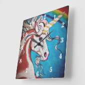 Unicorn Vierkante Klok (Hoek)