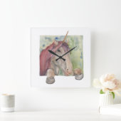 Unicorn Vierkante Klok (Huis)