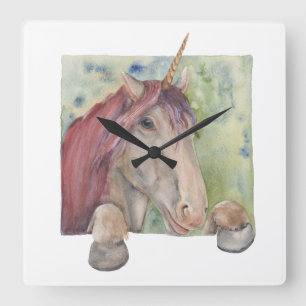 Unicorn Vierkante Klok