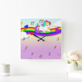 Unicorn Vierkante Klok (Huis)