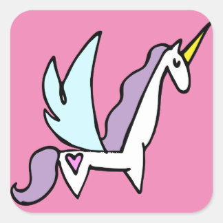UNICORN VIERKANTE STICKER