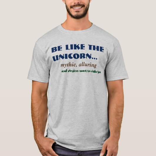 Unicorn Virgin Joke Mannen T-shirt (Voorkant)